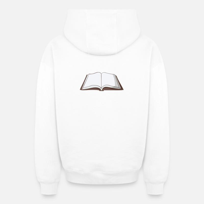 Buch - Oversized Heavyweight Unisex Zip Hoodie - Weiß