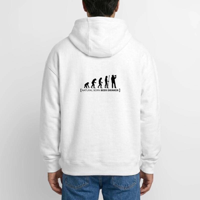 evolution_beer_drinker Oversized Heavyweight Unisex Zip Hoodie