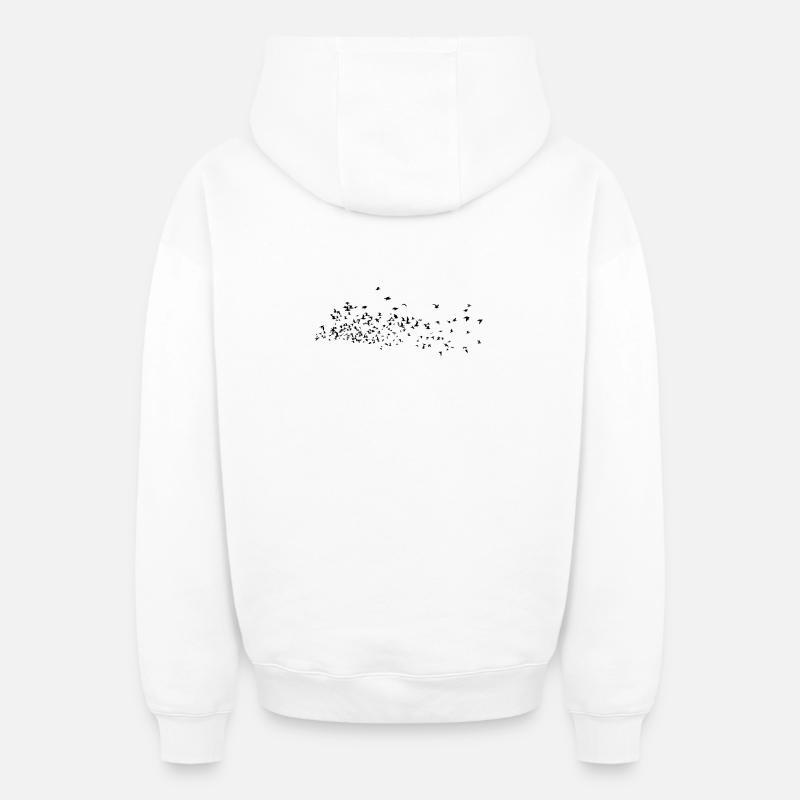 Des Animaux Oiseaux - Sweat à capuche unisexe zippé oversize épais SPREAD - blanc