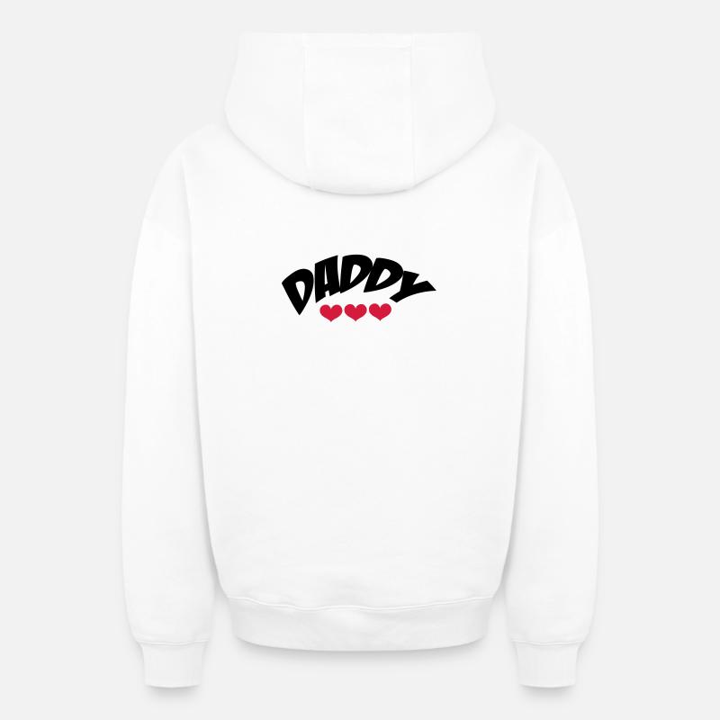 Daddy - Sweat à capuche unisexe zippé oversize épais SPREAD - blanc