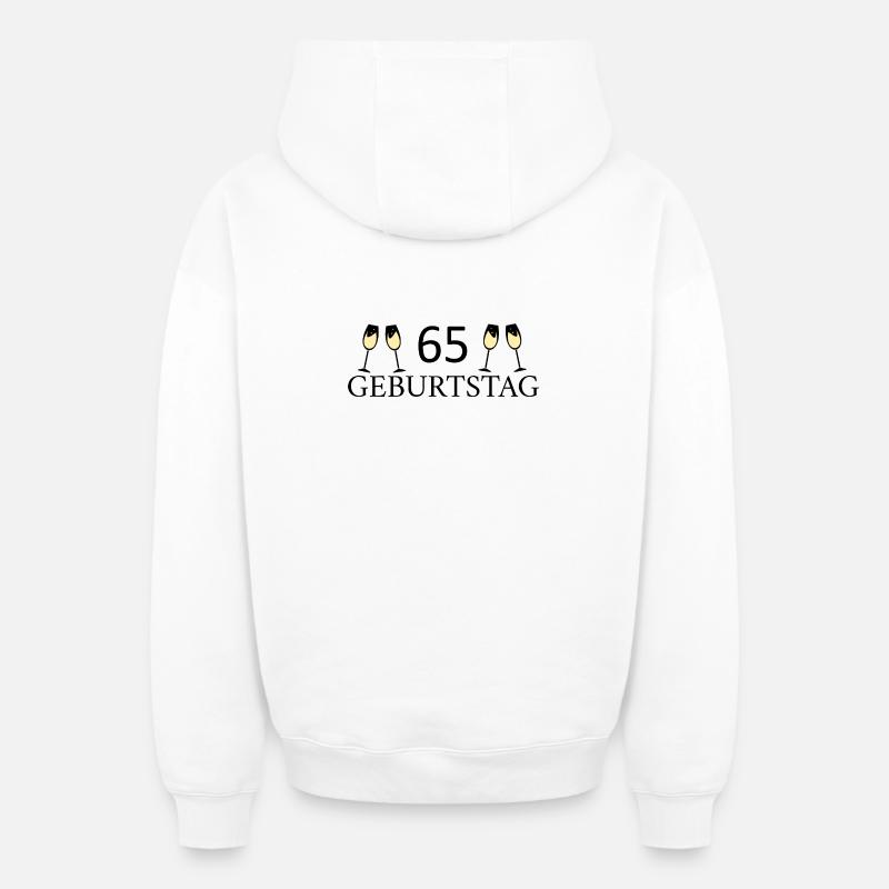 65e anniversaire 65 ans - Sweat à capuche unisexe zippé oversize épais SPREAD - blanc