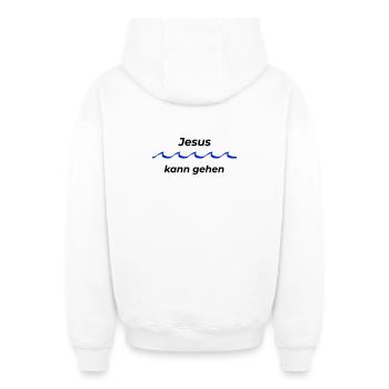 Jesus kann gehen - Oversized Heavyweight Unisex Zip Hoodie - Weiß - Hinten - AI Model Male 178 light (178cm)