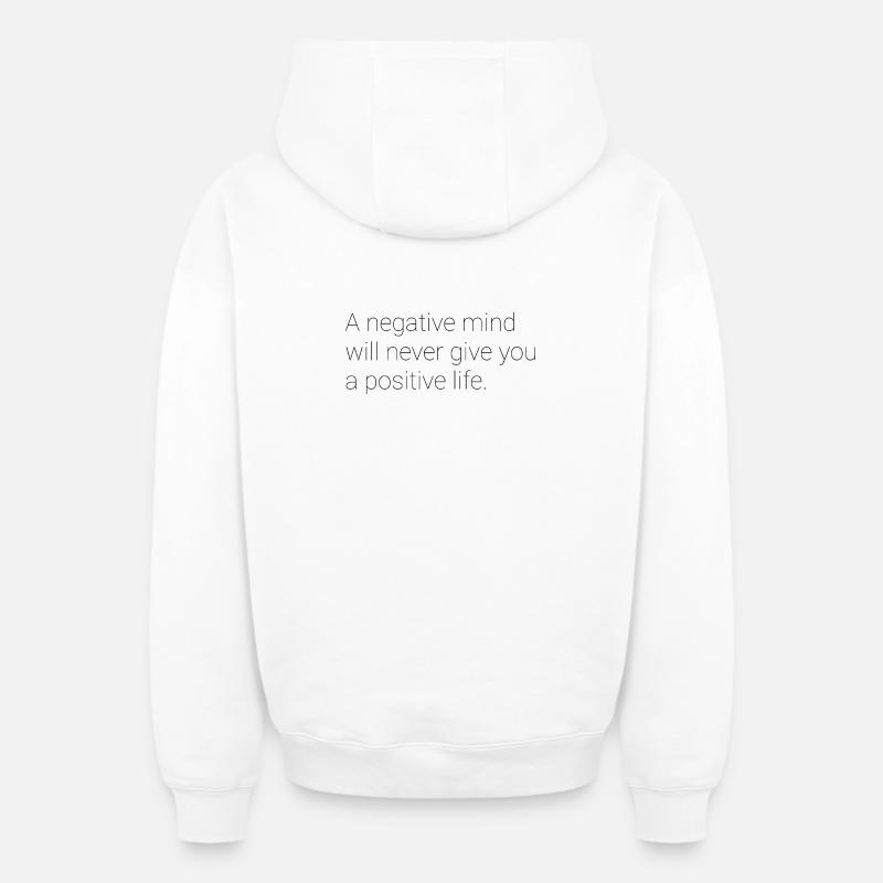 Dicton motivationnel anglais - Sweat à capuche unisexe zippé oversize épais SPREAD - blanc