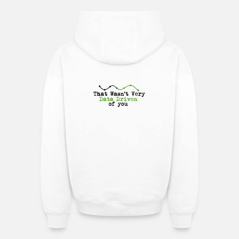 Data Driven Graphline Logo - Oversized Heavyweight Unisex Zip Hoodie - white