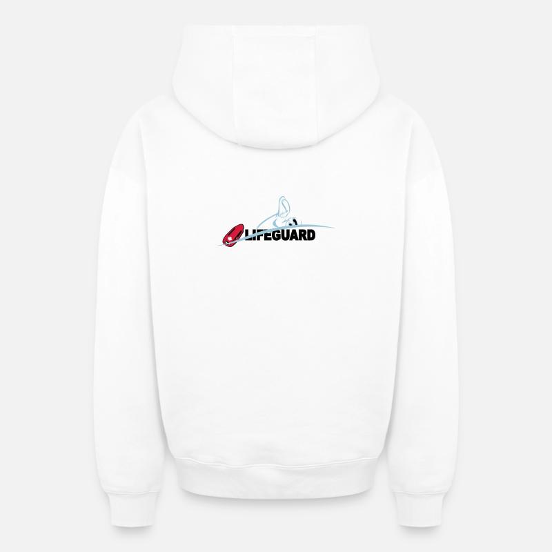 Lifeguard sauveteur aquatique - Sweat à capuche unisexe zippé oversize épais SPREAD - blanc