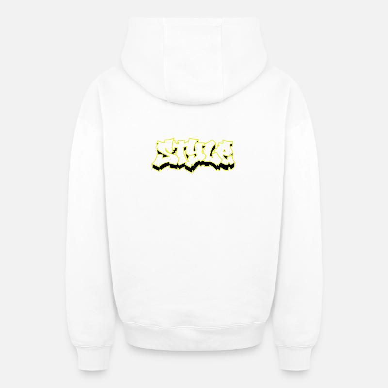 Style - Sweat à capuche unisexe zippé oversize épais SPREAD - blanc