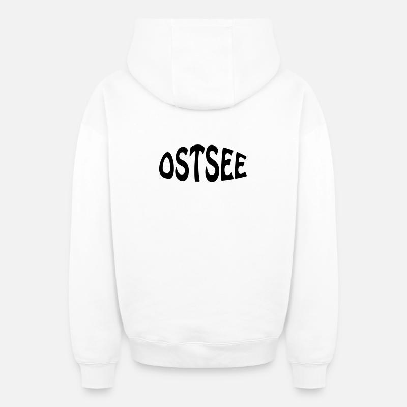 Mer Baltique - Sweat à capuche unisexe zippé oversize épais SPREAD - blanc
