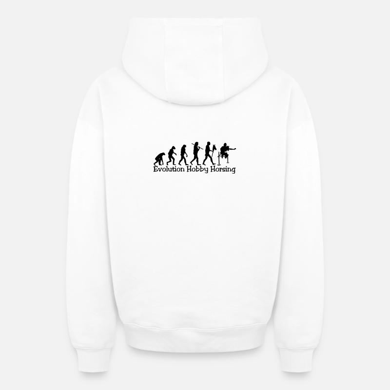 Evolution Hobby Horsing (schwarz) - Oversized Heavyweight Unisex Zip Hoodie - Weiß
