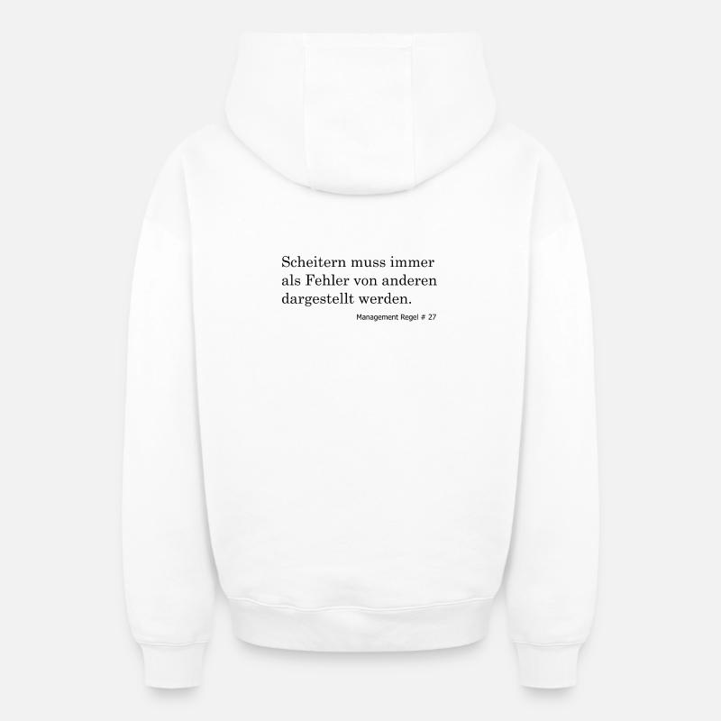 Scheitern immer auf andere Schieben - Oversized Heavyweight Unisex Zip Hoodie - Weiß