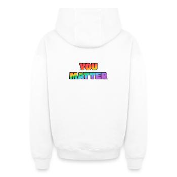 Dégradé arc-en-ciel You Matter - Sweat à capuche unisexe zippé oversize épais SPREAD - blanc - Dos - AI Model Male 178 light (178cm)