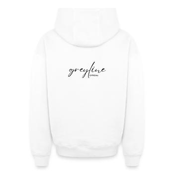 Greyline Official - Oversized Heavyweight Unisex Zip Hoodie - white - Back - AI Model Male 178 light (178cm)