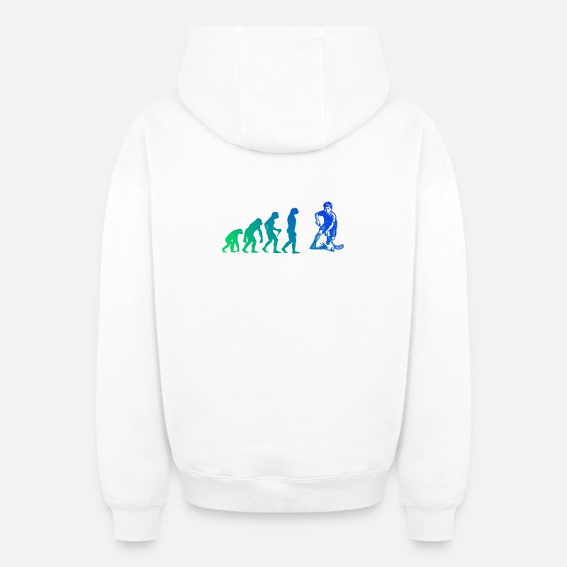 Déclaration pour tout le floorball - Sweat à capuche unisexe zippé oversize épais SPREAD - blanc
