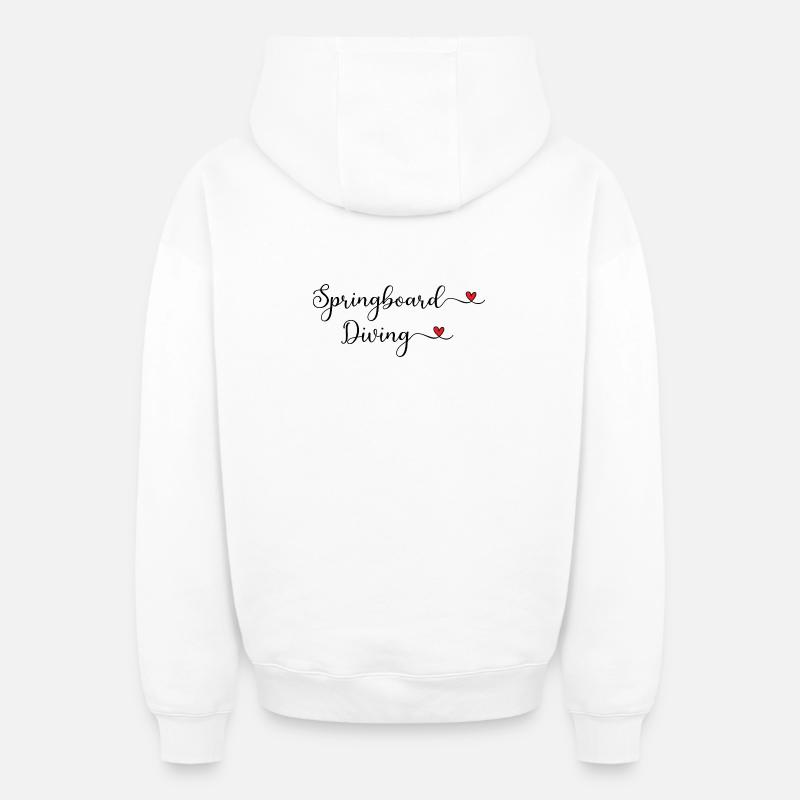 Springboard Diving - Oversized Heavyweight Unisex Zip Hoodie - Weiß