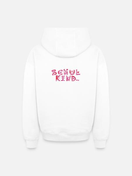 Schoolchild with hearts - Oversized Heavyweight Unisex Zip Hoodie - white