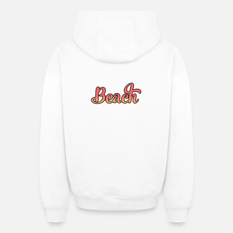 Beach - Oversized Heavyweight Unisex Zip Hoodie - Weiß