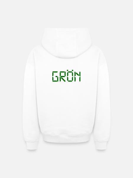 Green - LCD - Oversized Heavyweight Unisex Zip Hoodie - white