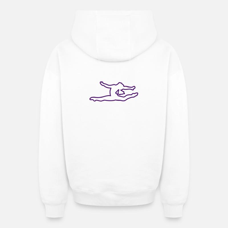 Fille de gymnastique - Sweat à capuche unisexe zippé oversize épais SPREAD - blanc