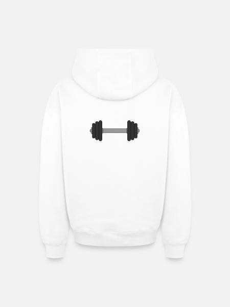 Haltère - Sweat à capuche unisexe zippé oversize épais SPREAD - blanc