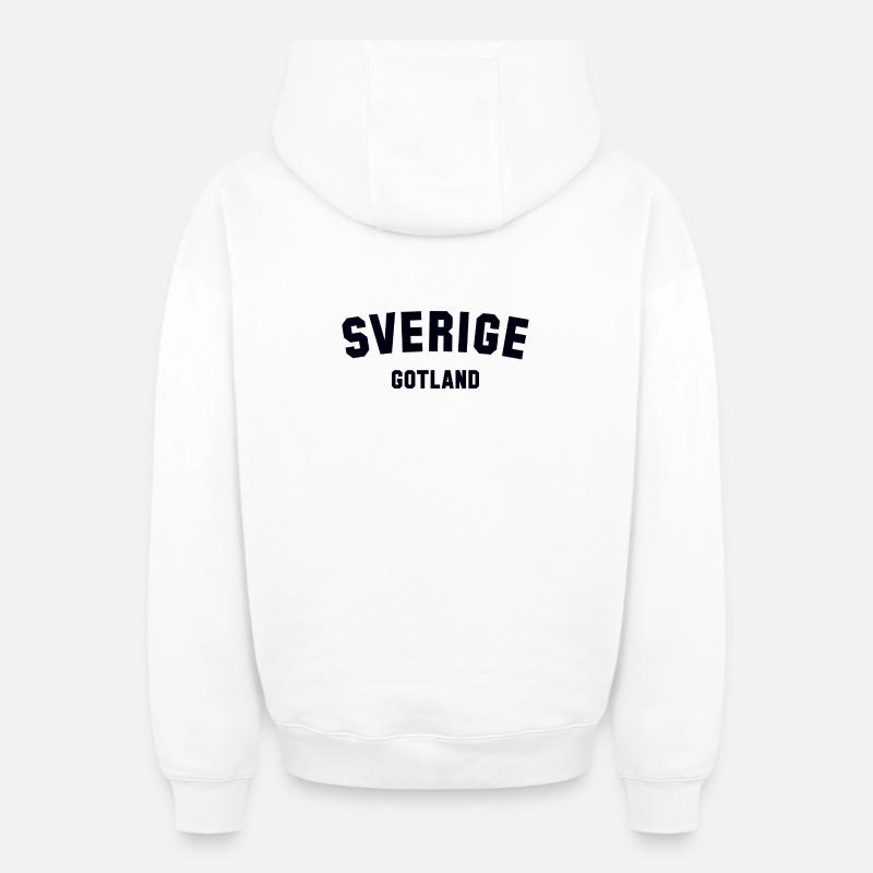 GOTLAND Suède Schweden - Sweat à capuche unisexe zippé oversize épais SPREAD - blanc