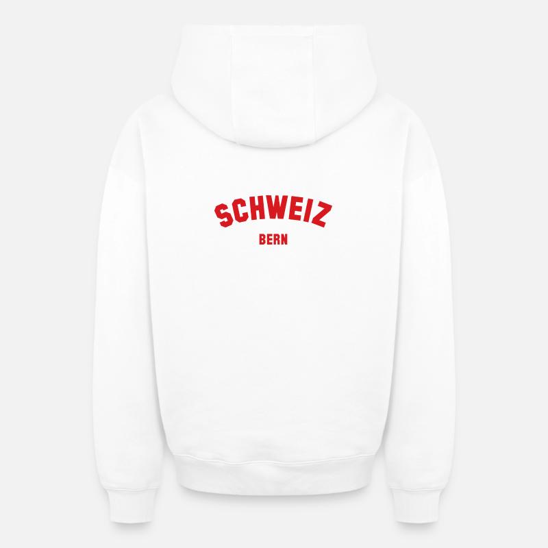 BERNE Suisse Suisse Suisse - Sweat à capuche unisexe zippé oversize épais SPREAD - blanc
