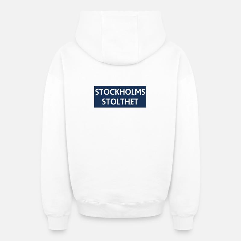 Fierté de Stockholm - Sweat à capuche unisexe zippé oversize épais SPREAD - blanc