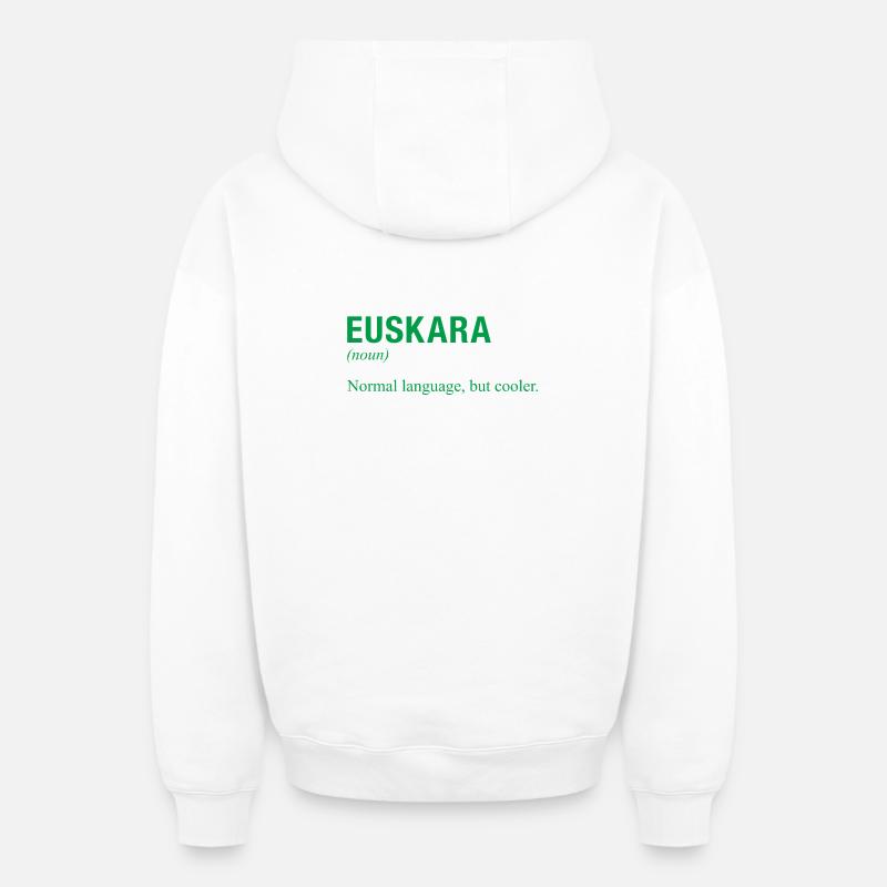 Basque language  - Oversized Heavyweight Unisex Zip Hoodie - Weiß