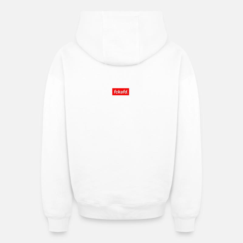 FCKAFD - Sweat à capuche unisexe zippé oversize épais SPREAD - blanc