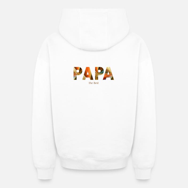 Papa - mon ancre - Sweat à capuche unisexe zippé oversize épais SPREAD - blanc