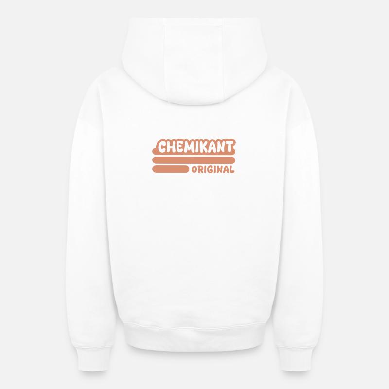 Dire Chemikant - Sweat à capuche unisexe zippé oversize épais SPREAD - blanc