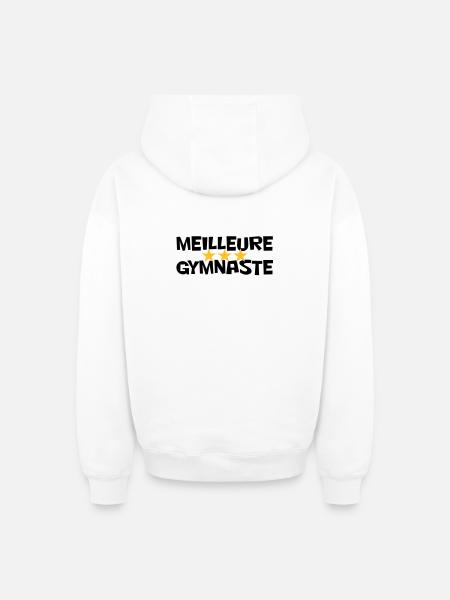 Meilleure Gymnaste - Sweat à capuche unisexe zippé oversize épais SPREAD - blanc