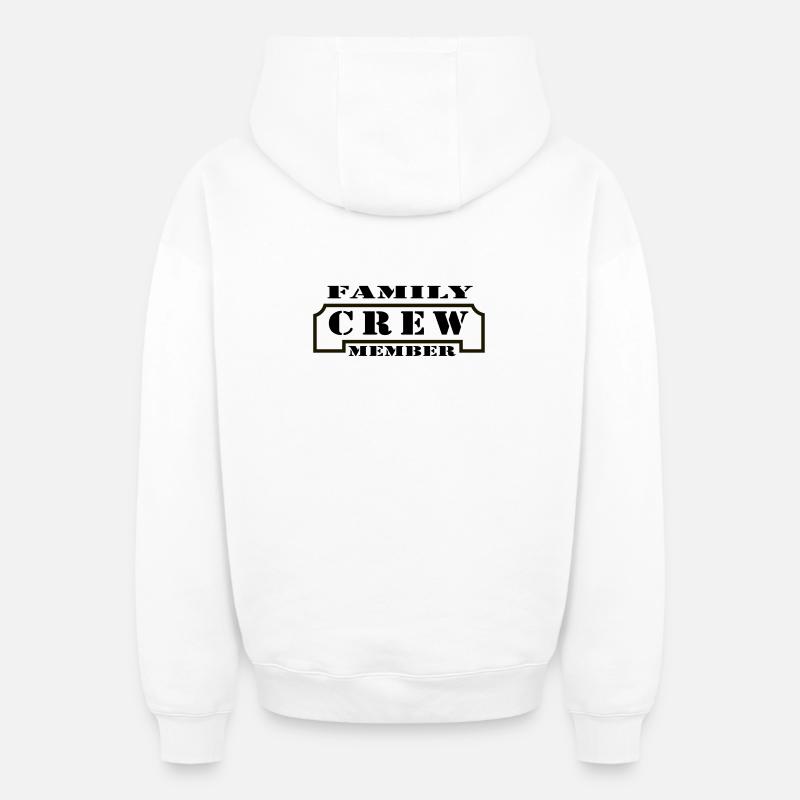 Family Crew Member - Sweat à capuche unisexe zippé oversize épais SPREAD - blanc