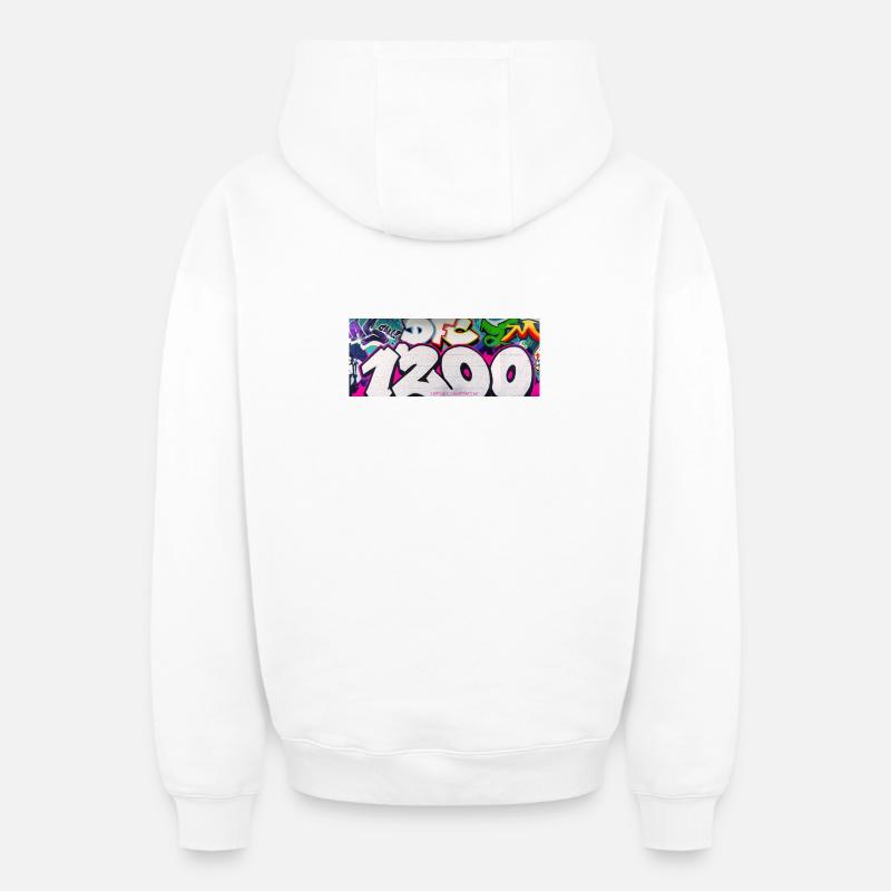 1200 GRAVITÉ EDIT_1 - Sweat à capuche unisexe zippé oversize épais SPREAD - blanc