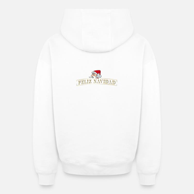 Feliz Navidad - Oversized Heavyweight Unisex Zip Hoodie - Weiß