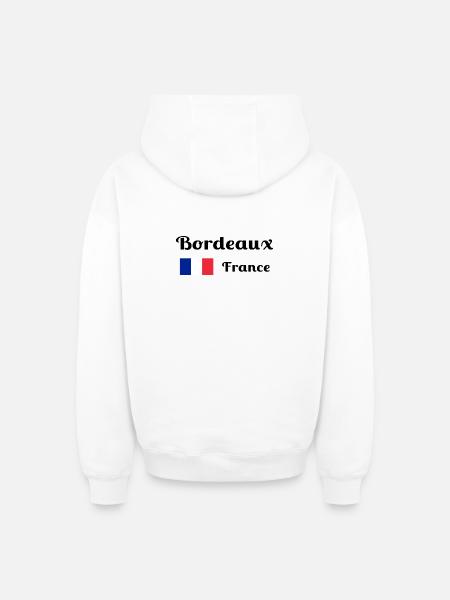Bordeaux France- Stylish prints - Oversized Heavyweight Unisex Zip Hoodie - white