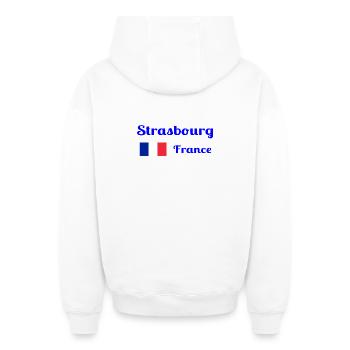 Straßburg Frankreich - Stilvolle Drucke - Oversized Heavyweight Unisex Zip Hoodie - Weiß - Hinten - AI Model Male 178 light (178cm)
