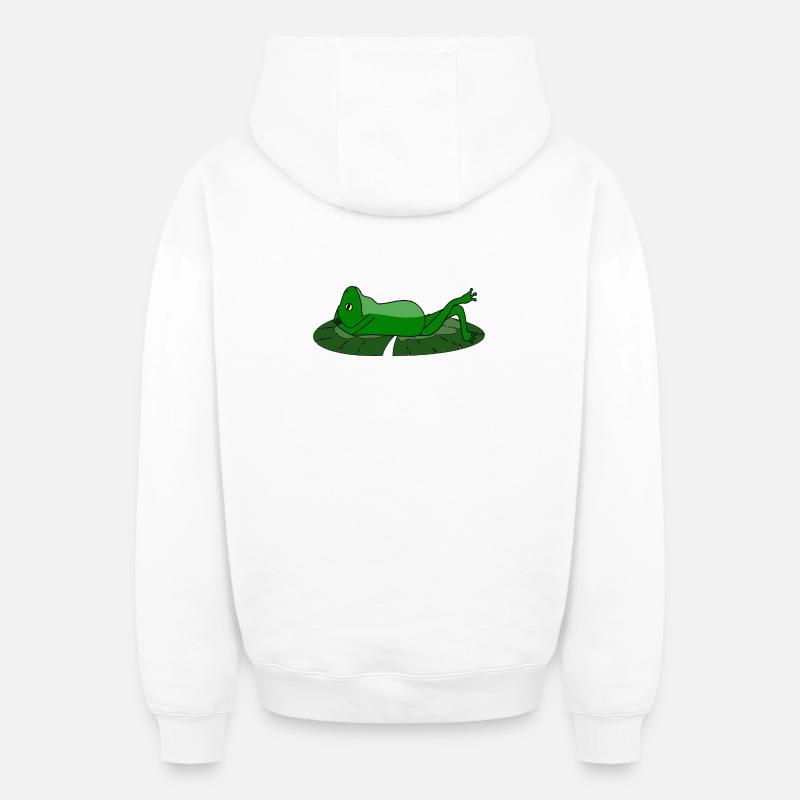 Frog Toad Chill Toad - Oversized Heavyweight Unisex Zip Hoodie - white