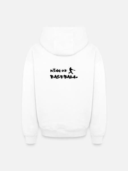 The King of Baseball - Oversized Heavyweight Unisex Zip Hoodie - white