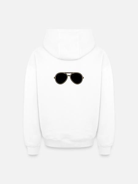 Iconic Gold & Black Aviator Goggles - Oversized Heavyweight Unisex Zip Hoodie - white