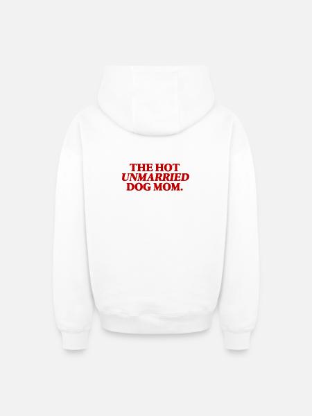 Cadeau drôle de la maman de hot-dog non mariée - Sweat à capuche unisexe zippé oversize épais SPREAD - blanc