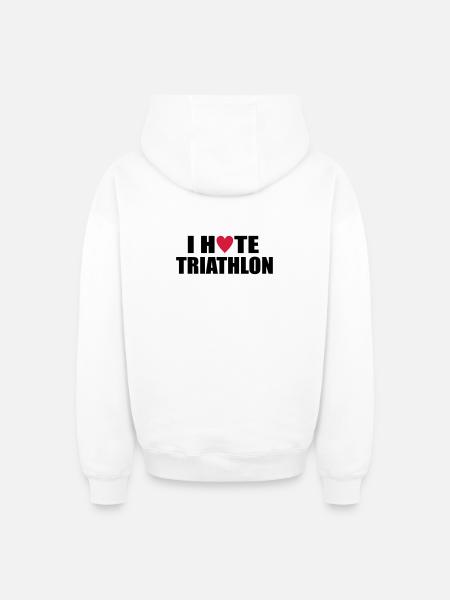 triathlon - Oversized Heavyweight Unisex Zip Hoodie - white
