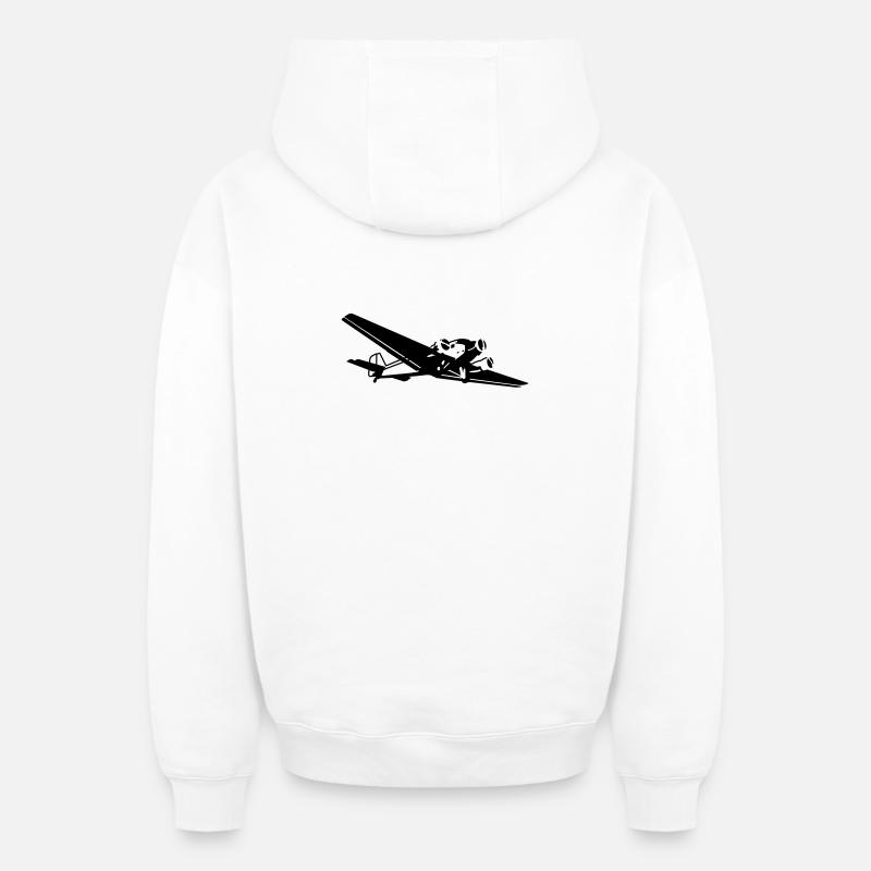 Ju-52 - Oversized Heavyweight Unisex Zip Hoodie - Weiß