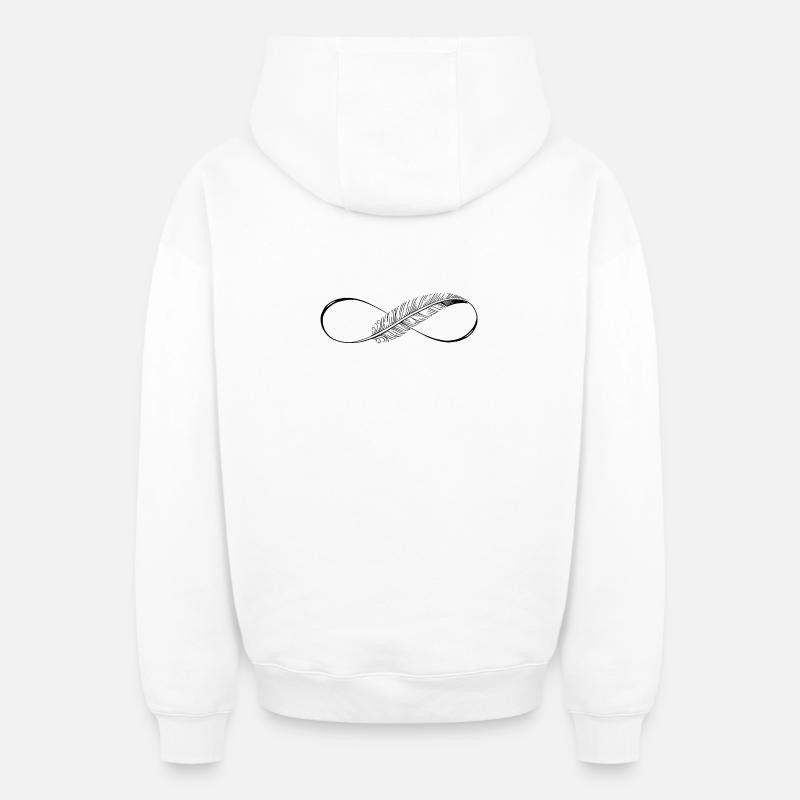Cute Lines Infinity Feder - Oversized Heavyweight Unisex Zip Hoodie - Weiß