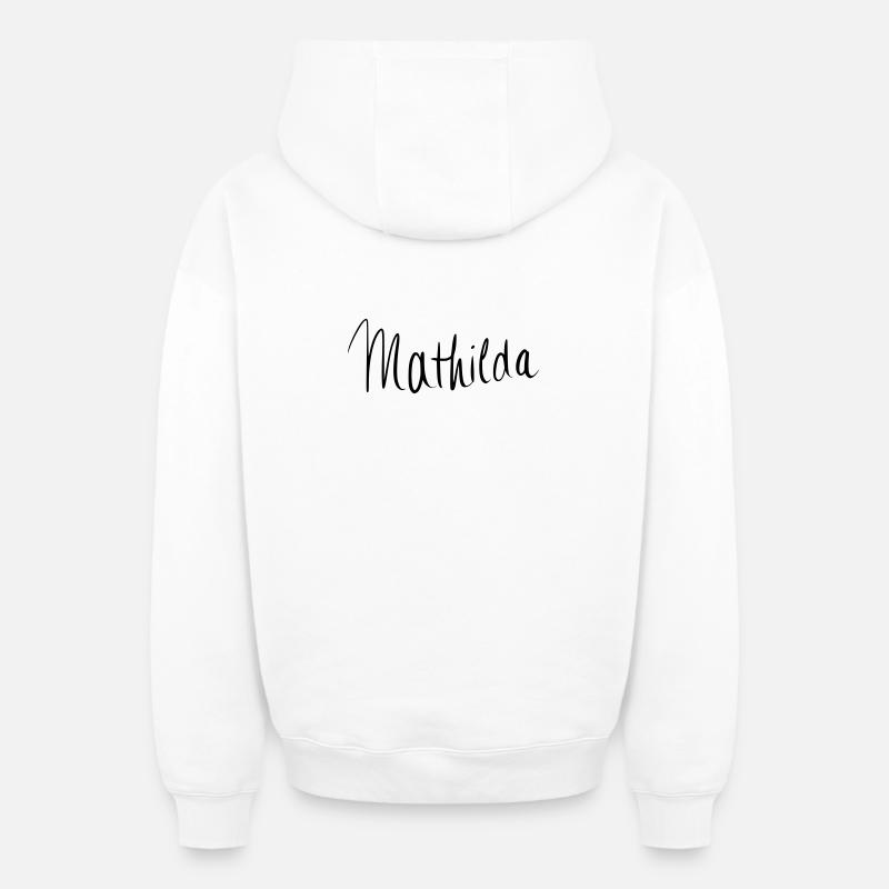 Mathilda - Oversized Heavyweight Unisex Zip Hoodie - Weiß