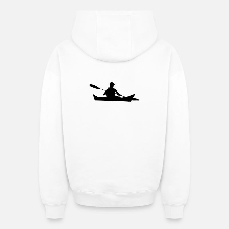 Canoë kayak - Sweat à capuche unisexe zippé oversize épais SPREAD - blanc