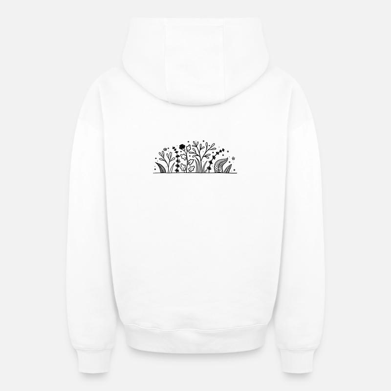 Planter - Sweat à capuche unisexe zippé oversize épais SPREAD - blanc