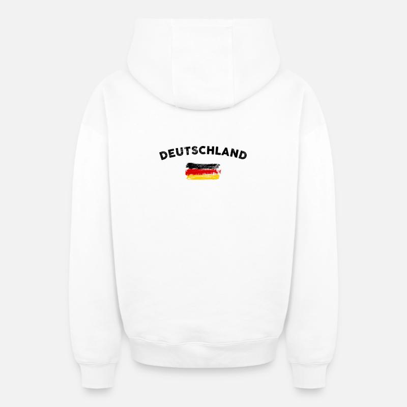 Drapeau pinceau RedGold - Sweat à capuche unisexe zippé oversize épais SPREAD - blanc