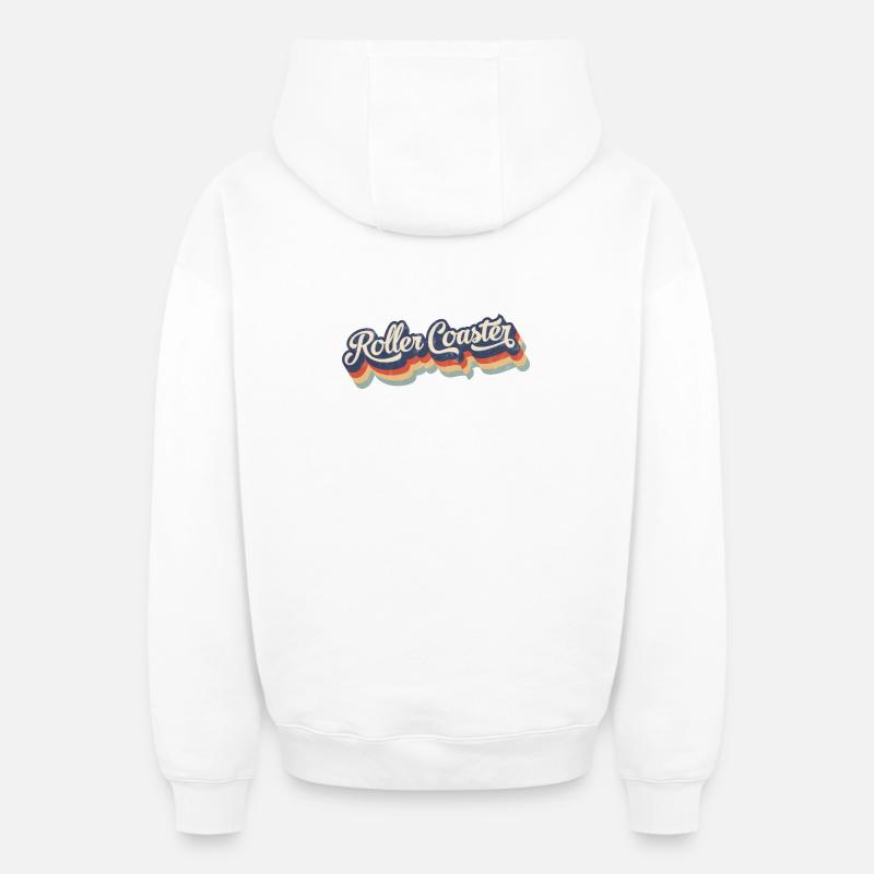 Roller Coaster - Oversized Heavyweight Unisex Zip Hoodie - Weiß