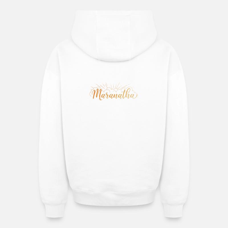 Maranatha - Sweat à capuche unisexe zippé oversize épais SPREAD - blanc