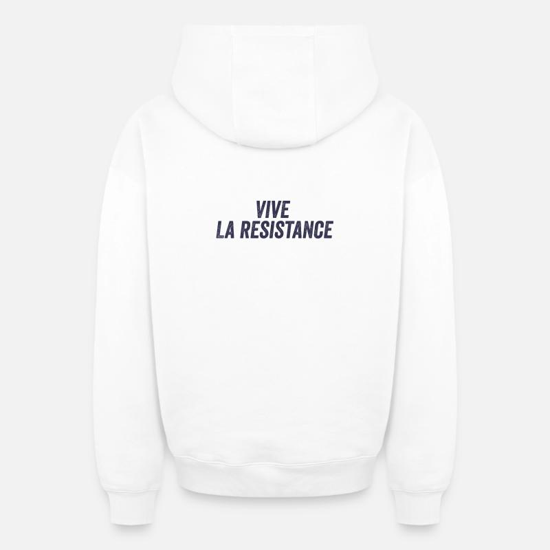 Vive la résistance féminisme - Sweat à capuche unisexe zippé oversize épais SPREAD - blanc