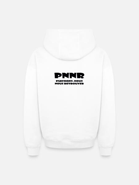 Design Graphique Abstrait - Sweat à capuche unisexe zippé oversize épais SPREAD - blanc